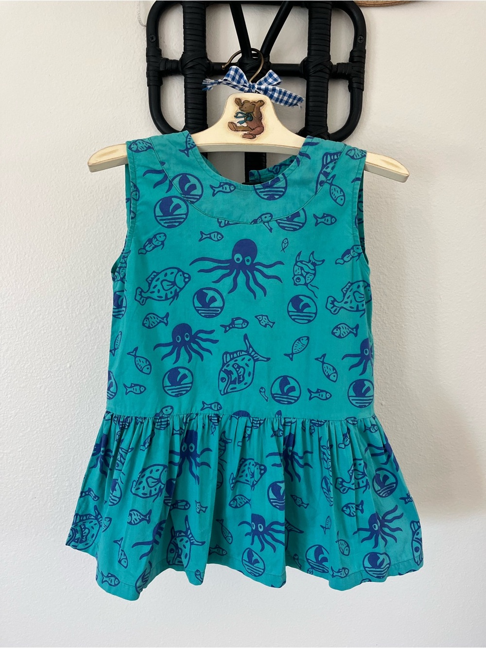 Toddler Ocean Print Sun Dress Vintage 90’s  Sz: 4